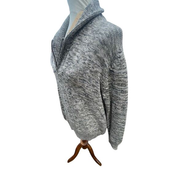Weatherproof Vintage Chunky Knit Shawl Collar Pullover Sweater Gray Marled Men’s - Picture 8 of 13